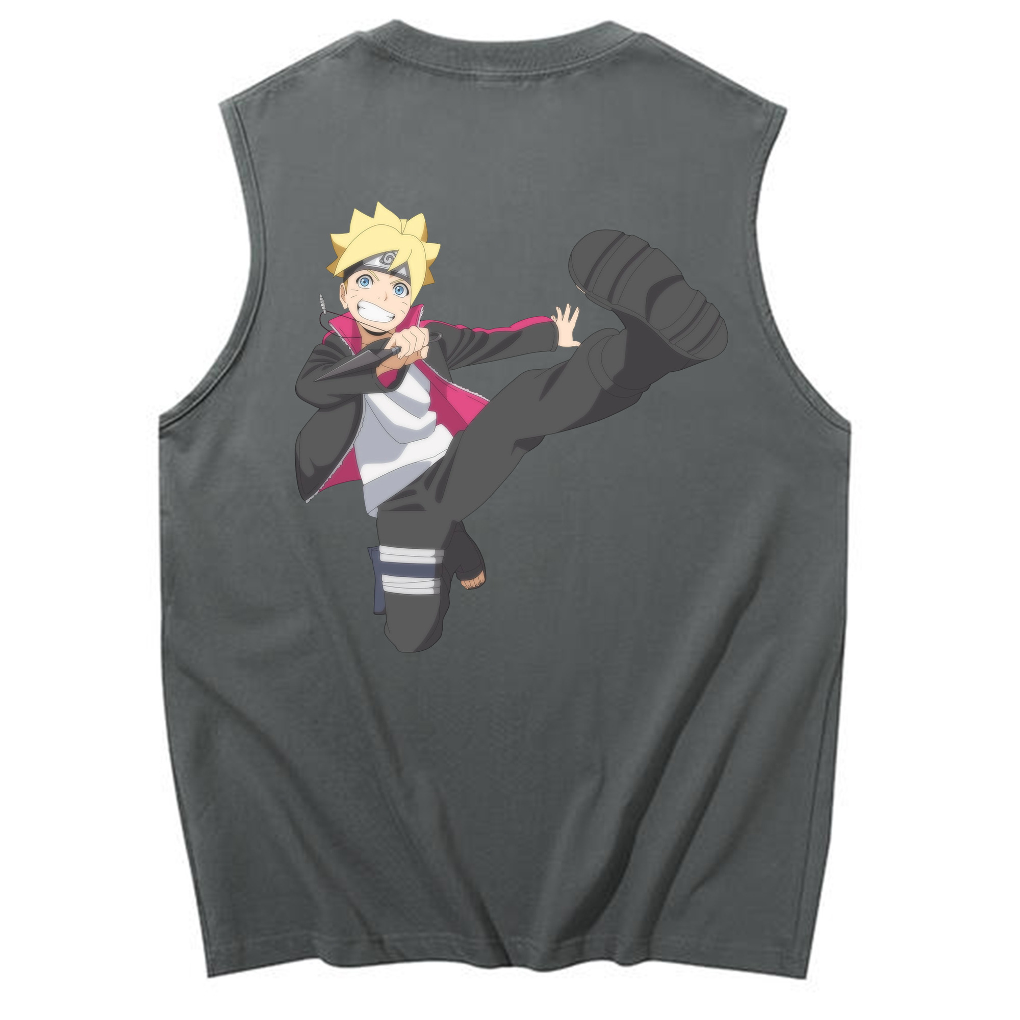 （画像用） NARUTO -ナルト- うずまき ボルト Uzumaki Boruto コットン100％タンクトップ（背面プリント）